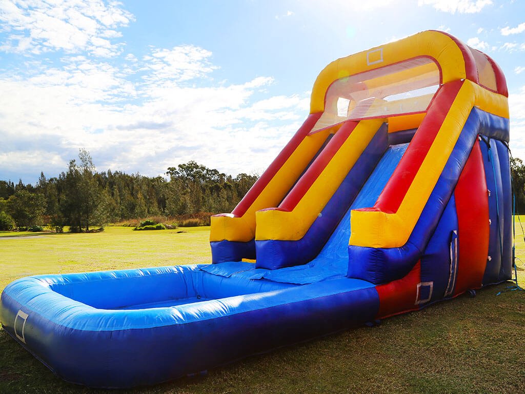 The ultimate summer hit: a big inflatable water slide for endless fun